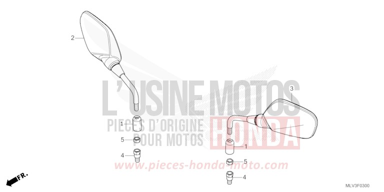 SPIEGEL von CB1000F "Big One" WOLF SILVER METALLIC (NHD19H) von 2026